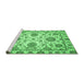 Sideview of Machine Washable Oriental Emerald Green Modern Area Rugs, wshabs2660emgrn