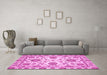 Machine Washable Oriental Pink Modern Rug in a Living Room, wshabs2660pnk