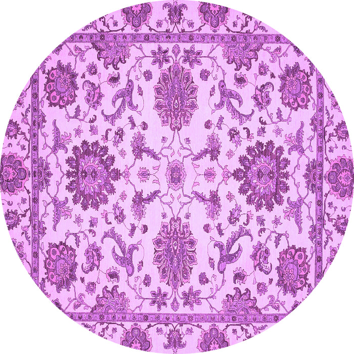 Round Machine Washable Oriental Purple Modern Area Rugs, wshabs2660pur