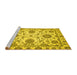 Sideview of Machine Washable Oriental Yellow Modern Rug, wshabs2660yw