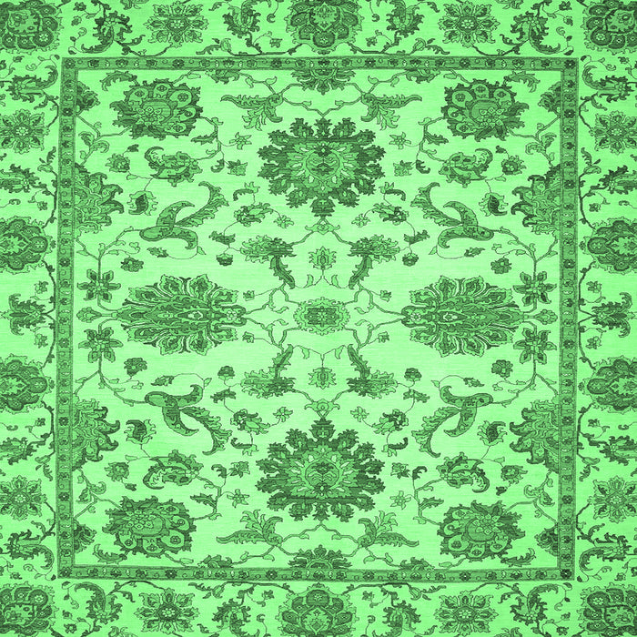 Square Machine Washable Oriental Emerald Green Modern Area Rugs, wshabs2660emgrn