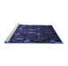 Sideview of Machine Washable Abstract Blue Modern Rug, wshabs2661blu