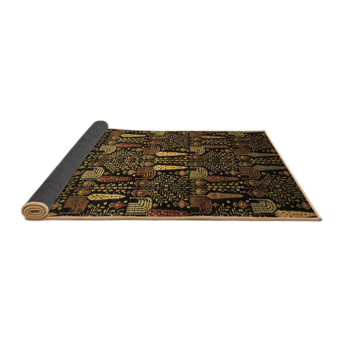 Sideview of Abstract Brown Modern Rug, abs2661brn