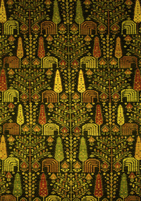 Abstract Yellow Modern Rug, abs2661yw