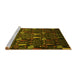 Sideview of Machine Washable Abstract Yellow Modern Rug, wshabs2661yw