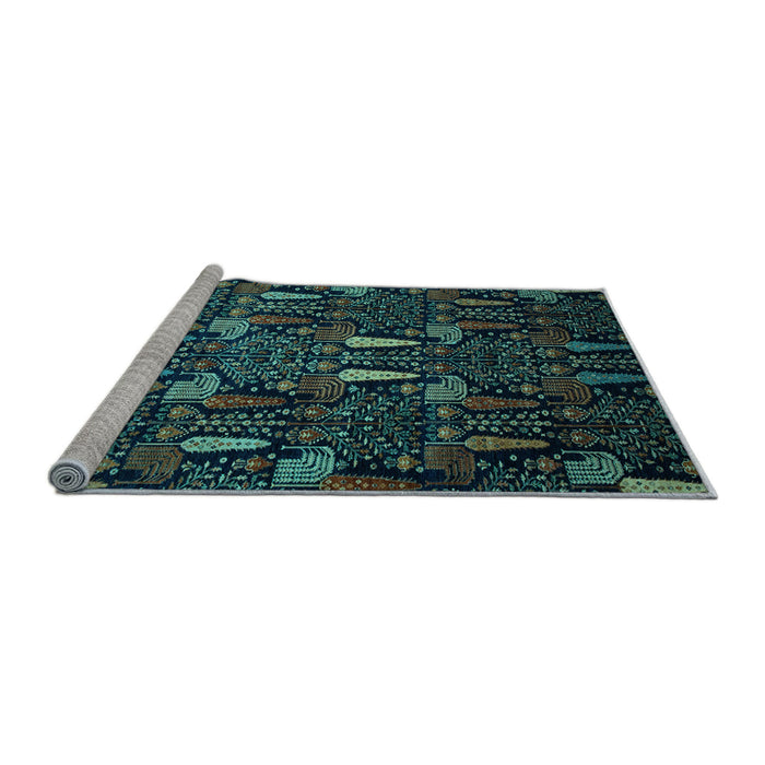 Sideview of Machine Washable Abstract Light Blue Modern Rug, wshabs2661lblu