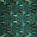 Square Machine Washable Abstract Turquoise Modern Area Rugs, wshabs2661turq