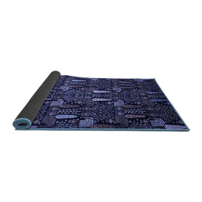 Sideview of Abstract Blue Modern Rug, abs2661blu