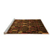 Sideview of Machine Washable Abstract Orange Modern Area Rugs, wshabs2661org