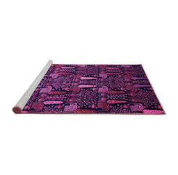 Sideview of Machine Washable Abstract Pink Modern Rug, wshabs2661pnk