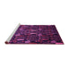 Sideview of Machine Washable Abstract Pink Modern Rug, wshabs2661pnk