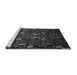 Sideview of Machine Washable Abstract Gray Modern Rug, wshabs2661gry