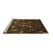 Sideview of Machine Washable Abstract Brown Modern Rug, wshabs2661brn