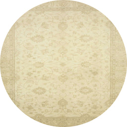 Round Machine Washable Abstract Khaki Gold Rug, wshabs2662