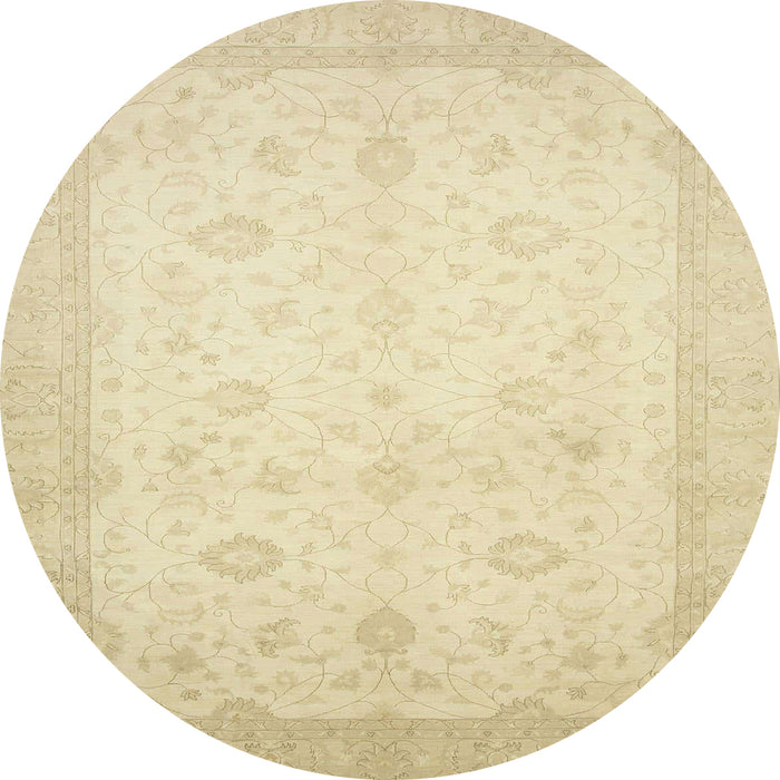 Round Machine Washable Abstract Khaki Gold Rug, wshabs2662