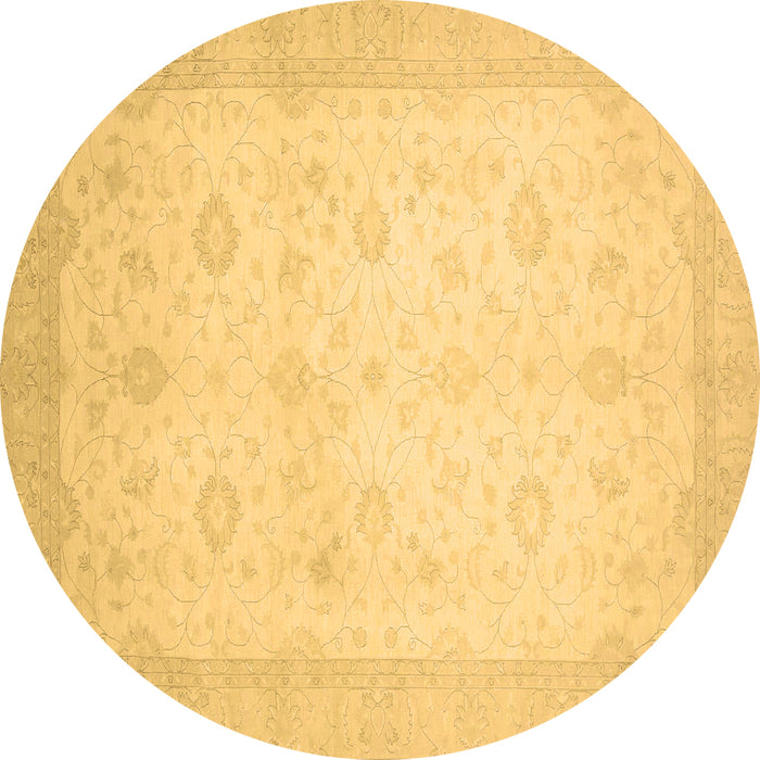 Round Machine Washable Oriental Brown Traditional Rug, wshabs2662brn