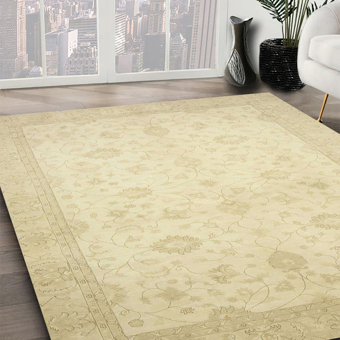 Machine Washable Abstract Khaki Gold Rug in a Family Room, wshabs2662