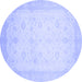 Round Oriental Blue Traditional Rug, abs2662blu