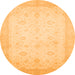 Round Oriental Orange Traditional Rug, abs2662org