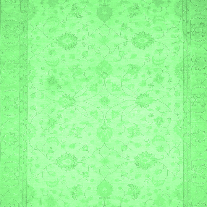 Machine Washable Oriental Emerald Green Traditional Area Rugs, wshabs2662emgrn