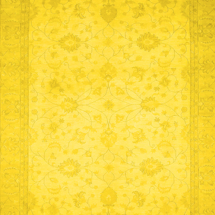 Machine Washable Oriental Yellow Traditional Rug, wshabs2662yw