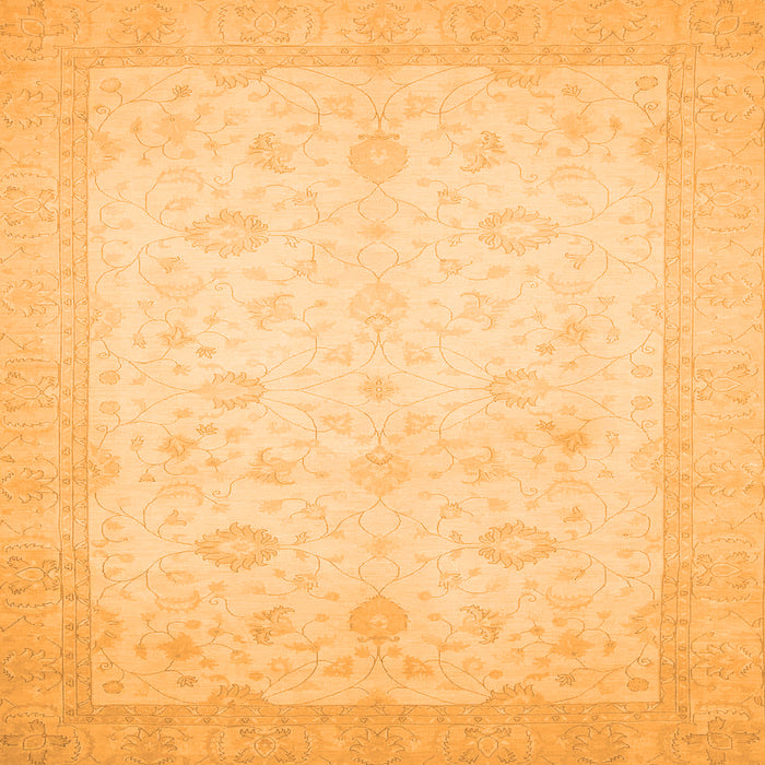 Square Machine Washable Oriental Orange Traditional Area Rugs, wshabs2662org