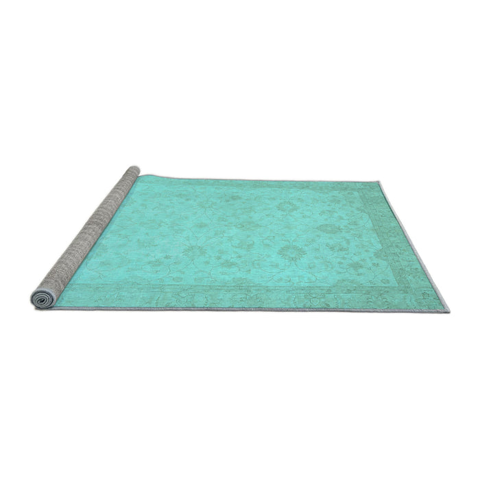 Sideview of Machine Washable Oriental Light Blue Traditional Rug, wshabs2662lblu