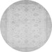 Round Oriental Gray Traditional Rug, abs2662gry