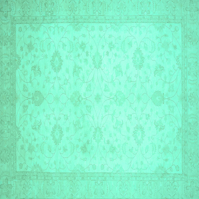 Square Oriental Turquoise Traditional Rug, abs2662turq