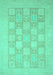 Machine Washable Abstract Turquoise Modern Area Rugs, wshabs2663turq