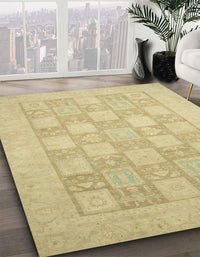 Abstract Metallic Gold Modern Rug, abs2663