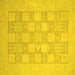 Square Machine Washable Abstract Yellow Modern Rug, wshabs2663yw