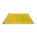 Sideview of Machine Washable Abstract Yellow Modern Rug, wshabs2663yw