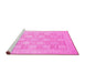 Sideview of Machine Washable Abstract Pink Modern Rug, wshabs2663pnk