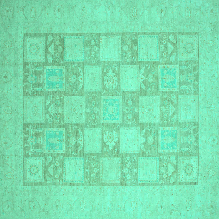 Square Abstract Turquoise Modern Rug, abs2663turq