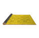 Sideview of Abstract Yellow Modern Rug, abs2663yw