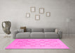 Machine Washable Abstract Pink Modern Rug in a Living Room, wshabs2663pnk