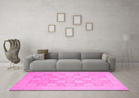 Machine Washable Abstract Pink Modern Rug, wshabs2663pnk