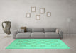 Machine Washable Abstract Turquoise Modern Area Rugs in a Living Room,, wshabs2663turq