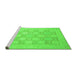 Sideview of Machine Washable Abstract Green Modern Area Rugs, wshabs2663grn