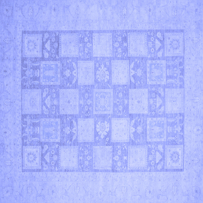 Square Abstract Blue Modern Rug, abs2663blu