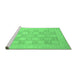 Sideview of Machine Washable Abstract Emerald Green Modern Area Rugs, wshabs2663emgrn