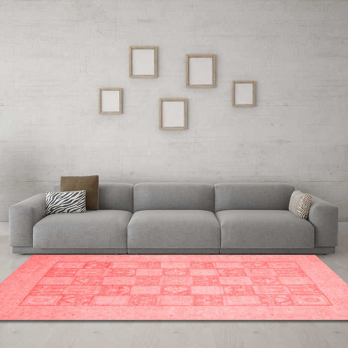 Modern Red Washable Rugs
