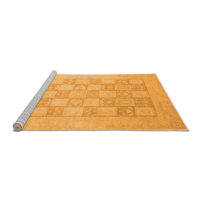Sideview of Machine Washable Abstract Orange Modern Area Rugs, wshabs2663org