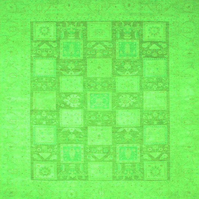 Square Abstract Green Modern Rug, abs2663grn