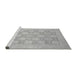 Sideview of Machine Washable Abstract Gray Modern Rug, wshabs2663gry