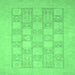 Square Abstract Emerald Green Modern Rug, abs2663emgrn