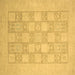 Square Abstract Brown Modern Rug, abs2663brn