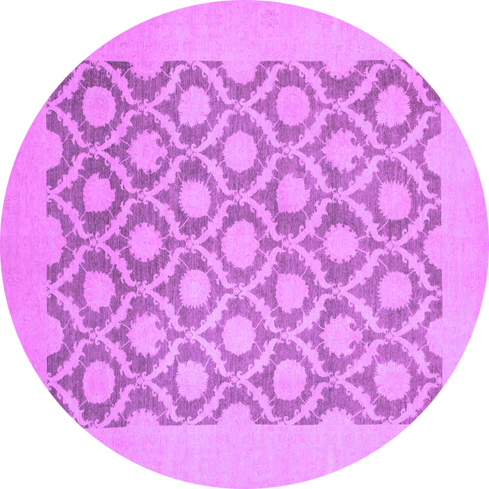 Round Oriental Purple Traditional Rug, abs2664pur