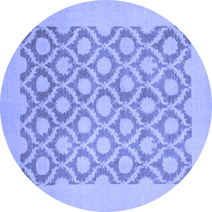 Round Oriental Blue Traditional Rug, abs2664blu